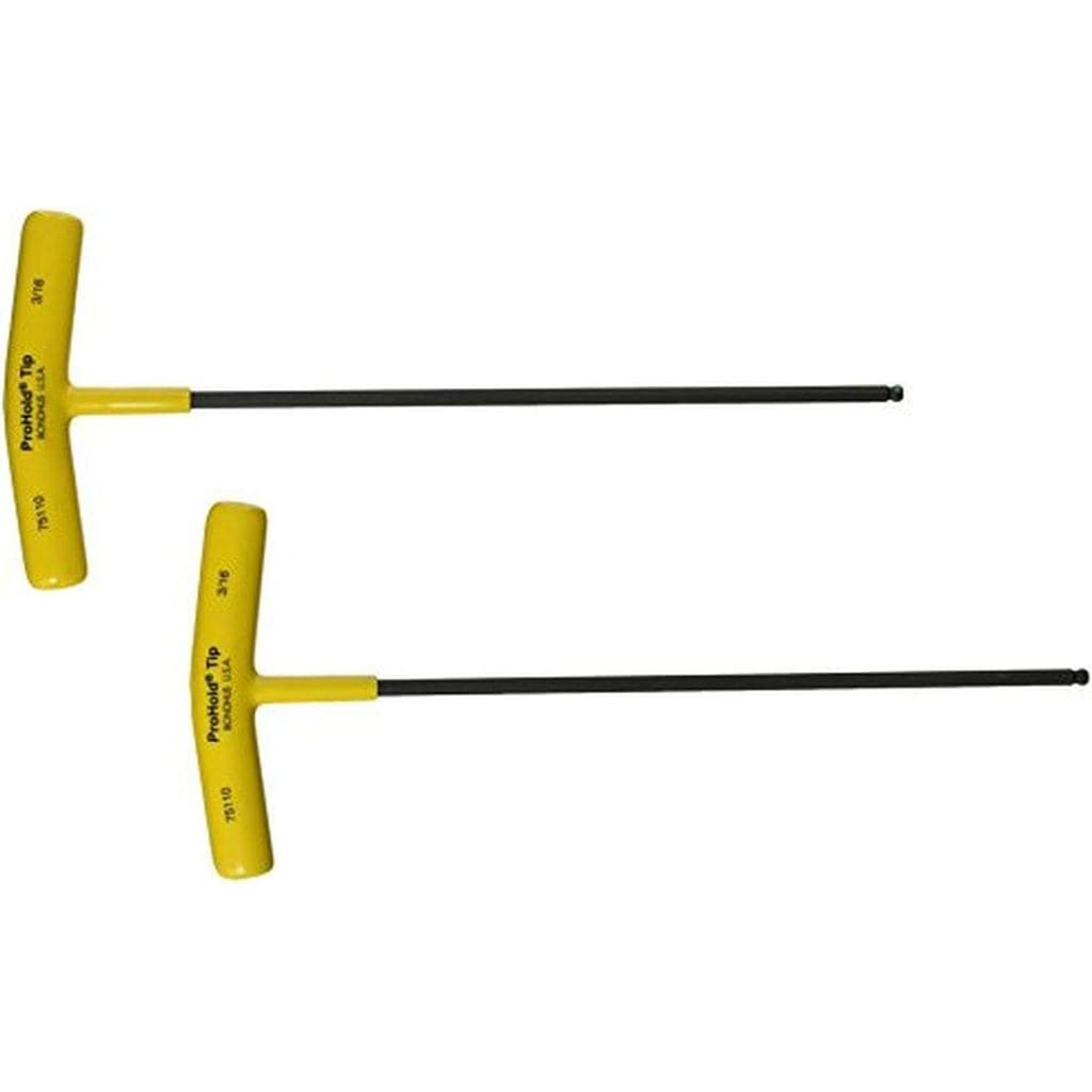 Bondhus 75110 Cabo em T com Ponta Esférica ProHold de 3/16" com Acabamento ProGuard, 9,8", 2 Peças, multicolorido, taman