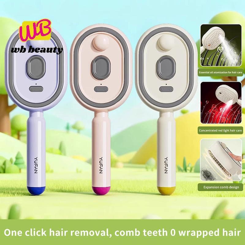 Escova de Massagem Capilar W-Beauty para Cuidados com o Cabelo, Massageador de Couro Cabeludo, Atomizador Aplicador.