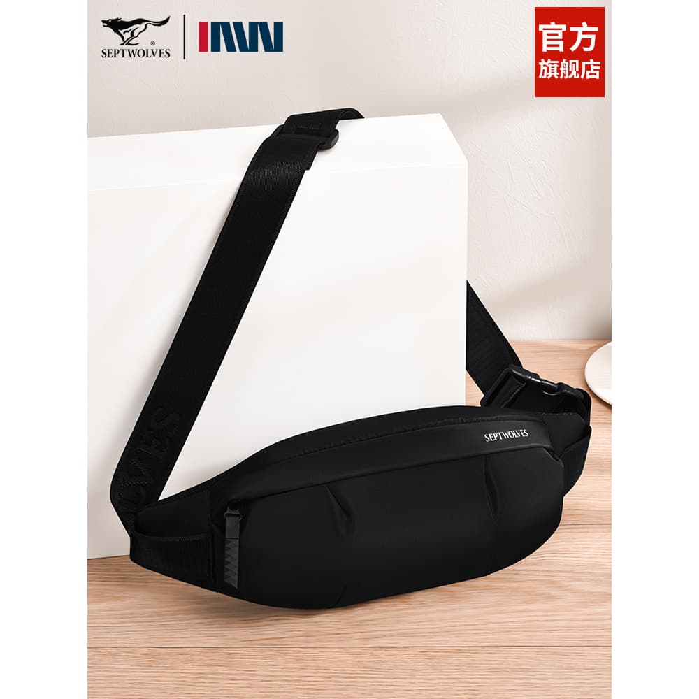 Sete lobo saco de peito masculino verão moda 2026 novo estilo bolsa de cintura Casual All-Match esportes ombro saco do m