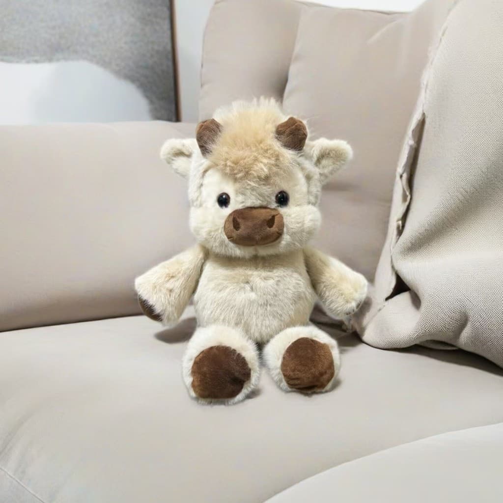 Bonito dos desenhos animados correndo vaca brinquedo de pelúcia dos desenhos animados boneca crianças calmante travessei
