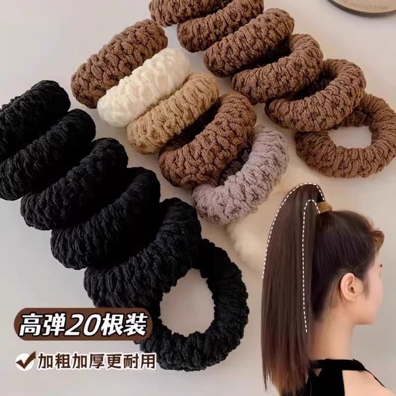 Novo estilo ampliado laço de cabelo elástico anel de cabelo alta elástica durável corda de cabelo alto rabo de cavalo gr