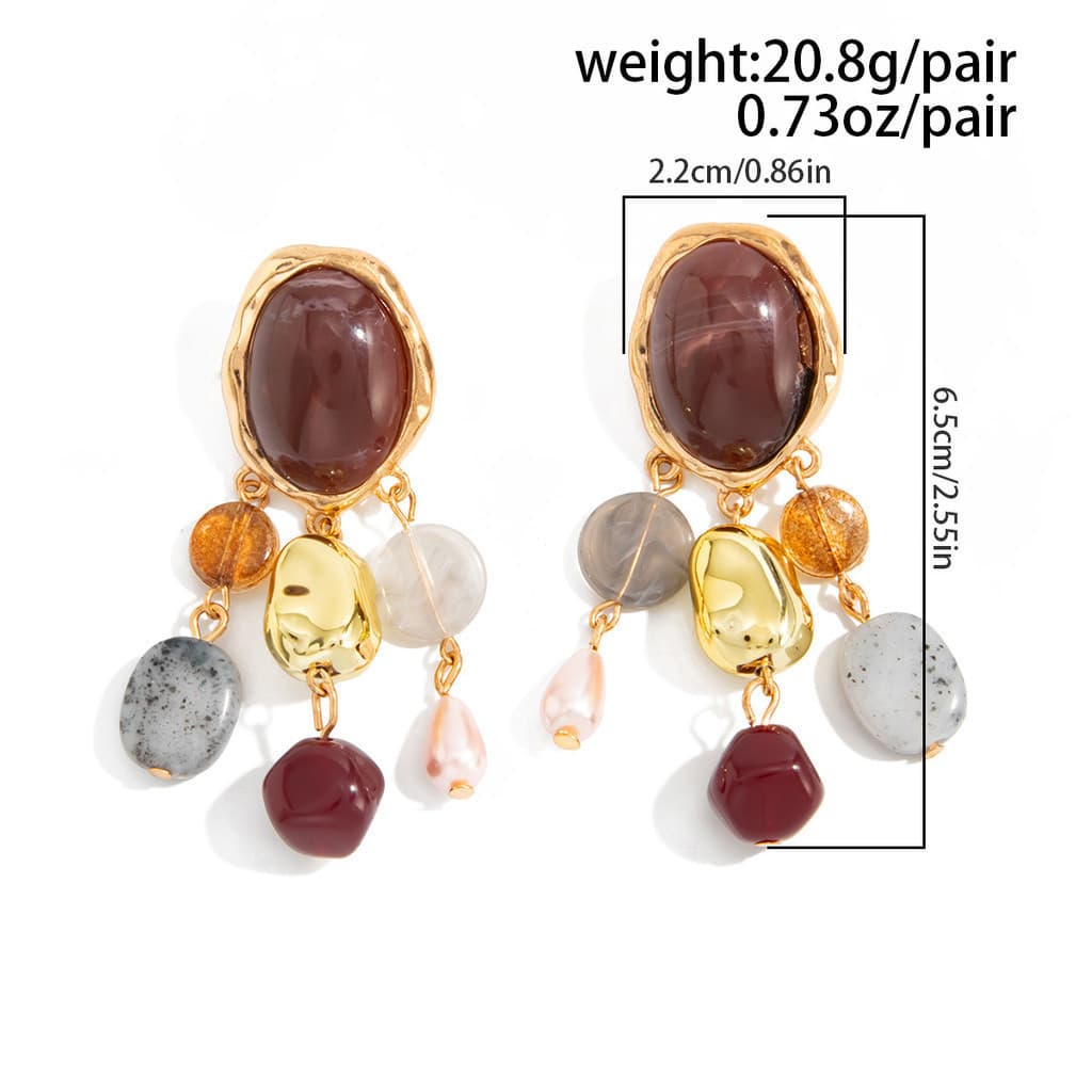 Brincos vintage com borlas e contas da marca Malai Erd, estilo elegante, adequados para férias.   GZJN