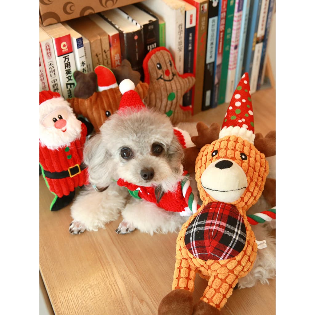 Chen Pijia Dog Voice Toy Natal Frisbee Resistente à Mordida Pet Plush Teddy Acompanha Brinquedo Molar Elk
