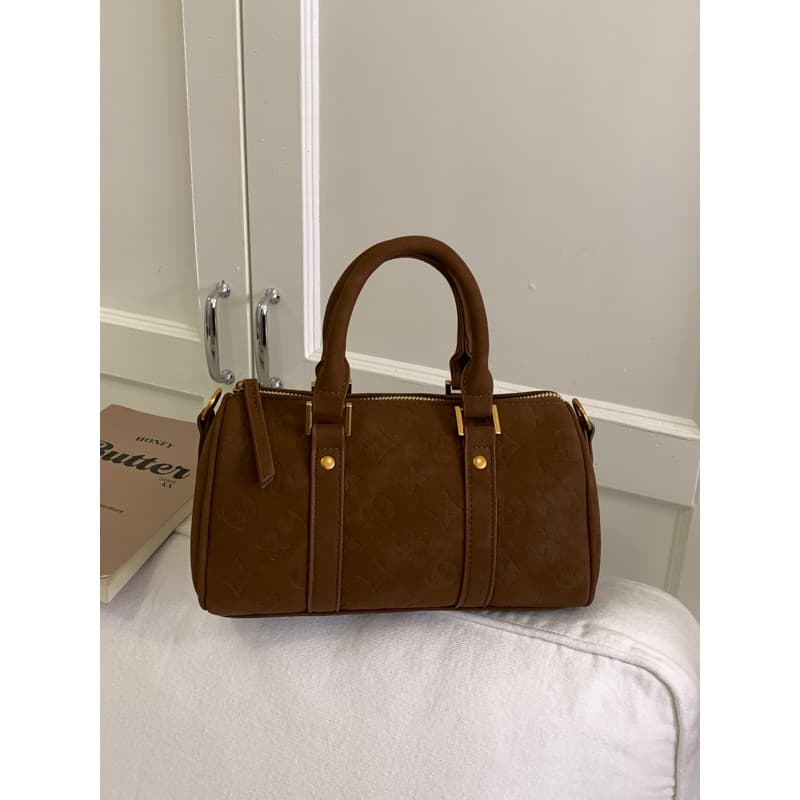 Bolsa bolsa feminina Retro camurça Boston saco feminino 2025 novo estilo fosco portátil travesseiro saco grande capacida