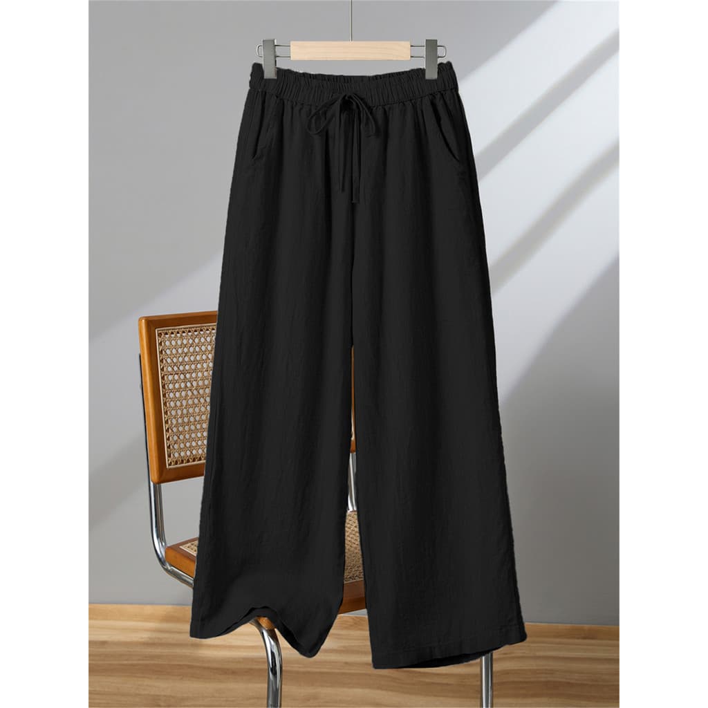 Calças largas de linho de algodão femininas verão estilo fino roupas Zen outono Drape linho tornozelo-perna calças Tai C