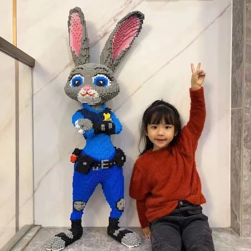 Liberação de férias de verão Crazy Animal City Judy Rabbit City Guan Policial Compatível Lego Building Block Toy Puzzle