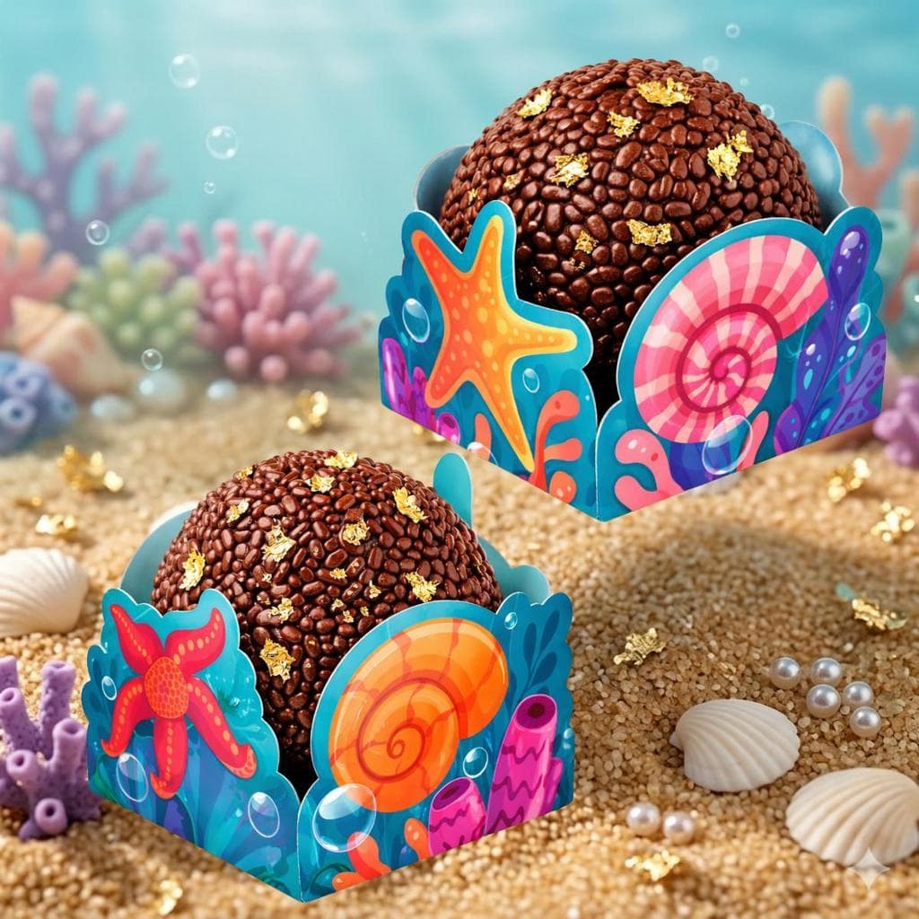 Forminha para Doces Fundo do Mar Festa Infantil Oceano Sereia Decoração Aniversário
