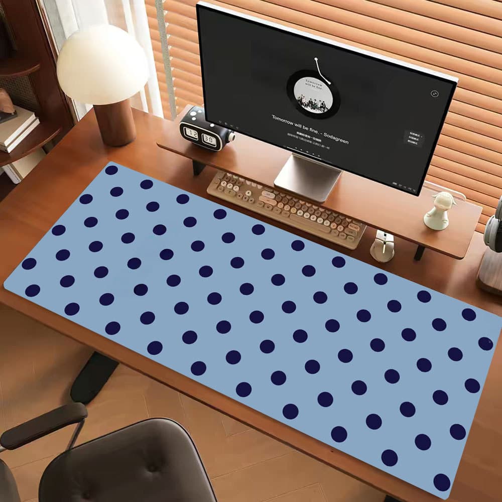 80 * 30cm Mouse Pad Antiderrapante Premium Tapete De Mesa Grande MousePad Komputer Longo Polkadot