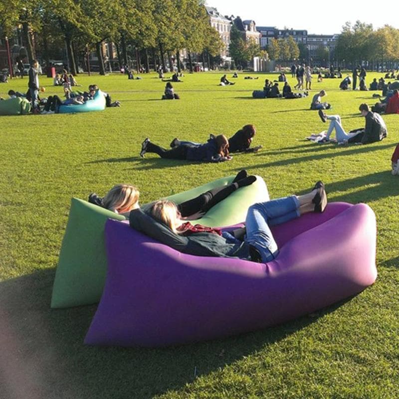 Sofá inflável preguiçoso para acampamento, cama inflável, praia, sofá-cama de ar, colchão inflável ao ar livre