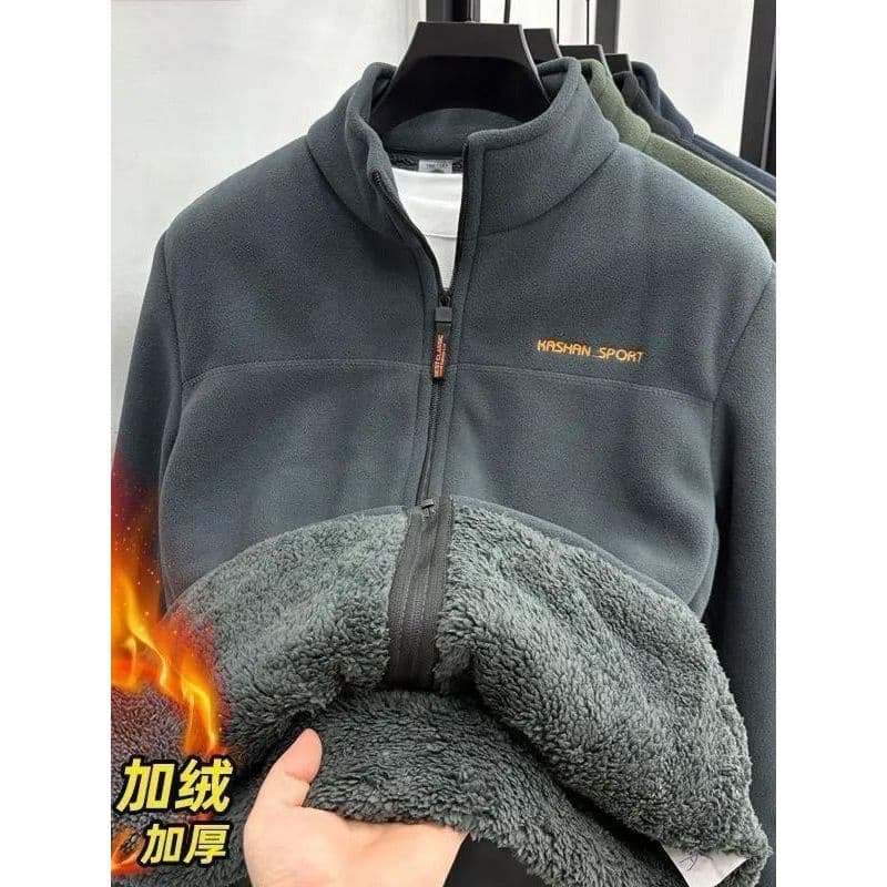 2025 outono inverno novo estilo masculino velo forro jaqueta gola jaqueta de lã ao ar livre jaqueta de lã masculina