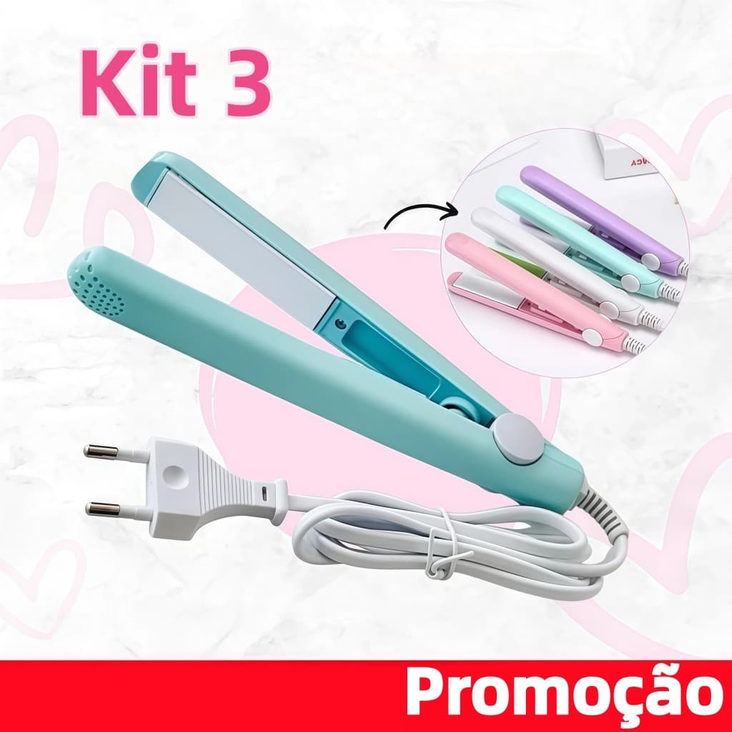 Mini-chapinha portátil, aquecimento rápido em 30 segundos, para criar facilmente penteados lisos e cacheados