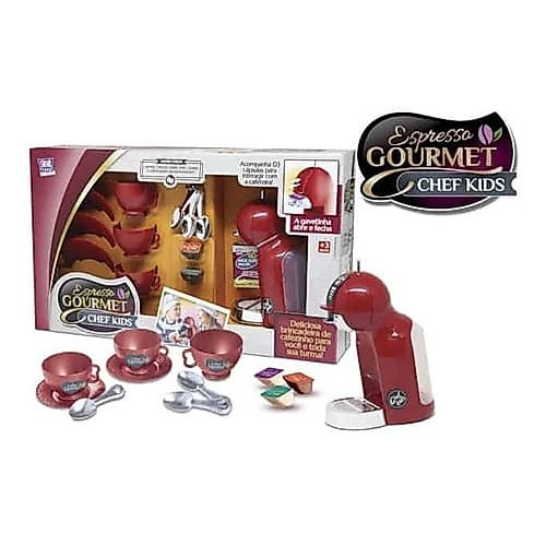 Kit Cozinha Infantil Brinquedo Cafeteira Expresso Show 14 Peças Lúdico Para Crianças Faz De Conta