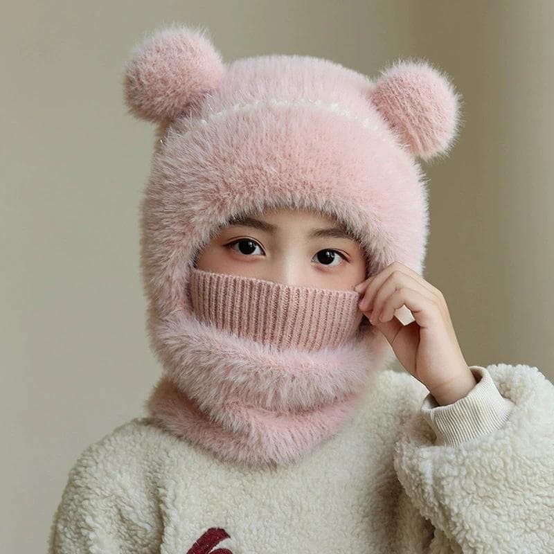 Crianças Chapéus Cachecol Conjunto Bebê Inverno À Prova De Vento Chapéu Menina Menino De Proteção De Orelha