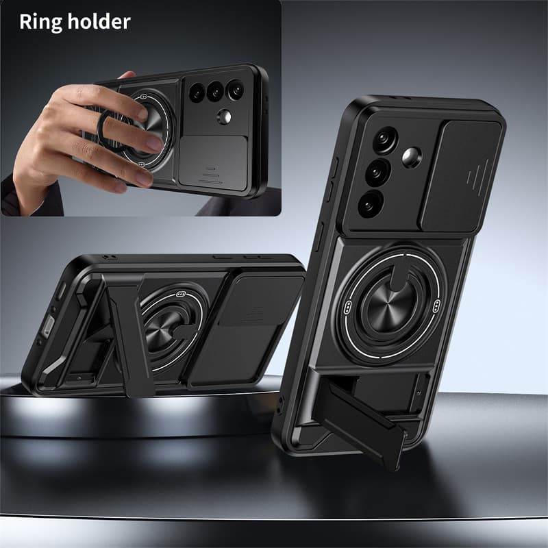 Capa De Telefone Para Câmera Com Suporte Samsung Galaxy A27 A57 A37 A17 A07 A56 A36 A26 A16 A06 A55 A35 5G 4G Proteção À