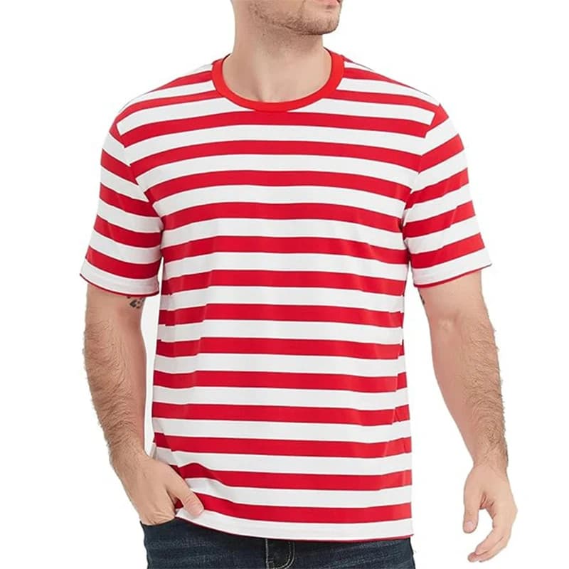 Simples Riscas Gráfico T Camisas Para Homens Verão Casual 3D Impresso Manga Curta Camisetas Moda Streetwear De Grandes D