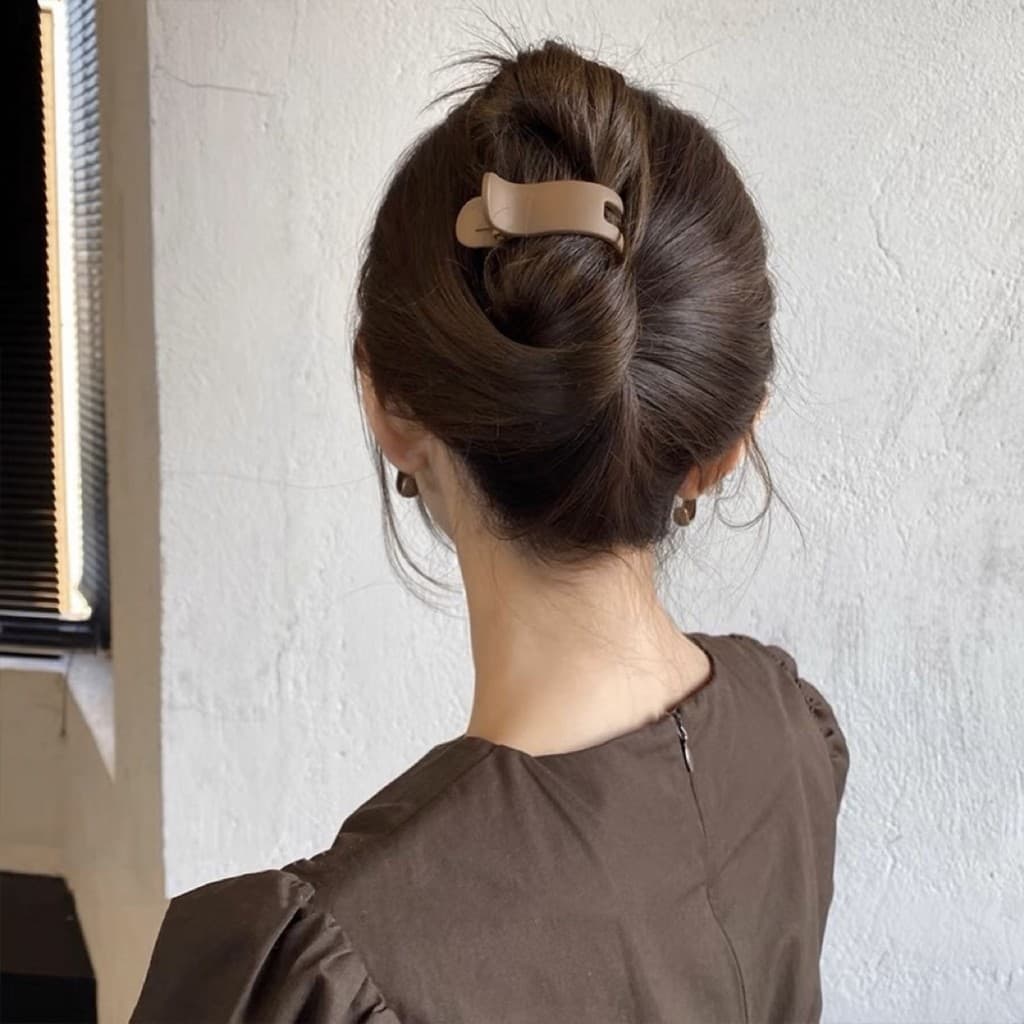 Simples cor sólida grampo de cabelo garra boca profunda volta cabeça grampo de cabelo placa grampo de cabelo alto rabo d