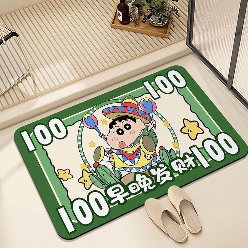 Bonito dos desenhos animados Diatom lama tapete de chão porta do banheiro chuveiro absorção de água de secagem rápida An