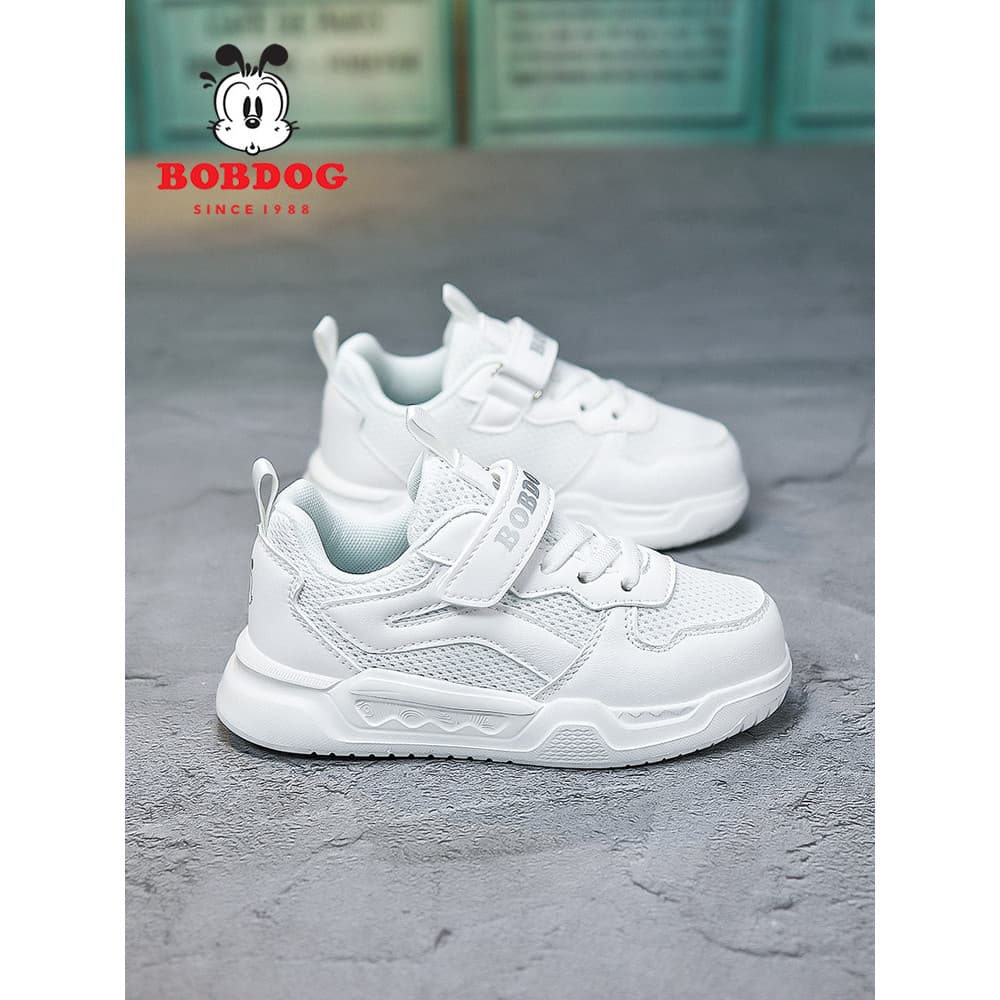 Babudou sapatos infantis tênis primavera outono respirável sapatos brancos 2026 novo estilo malha leve meninos sapatos e