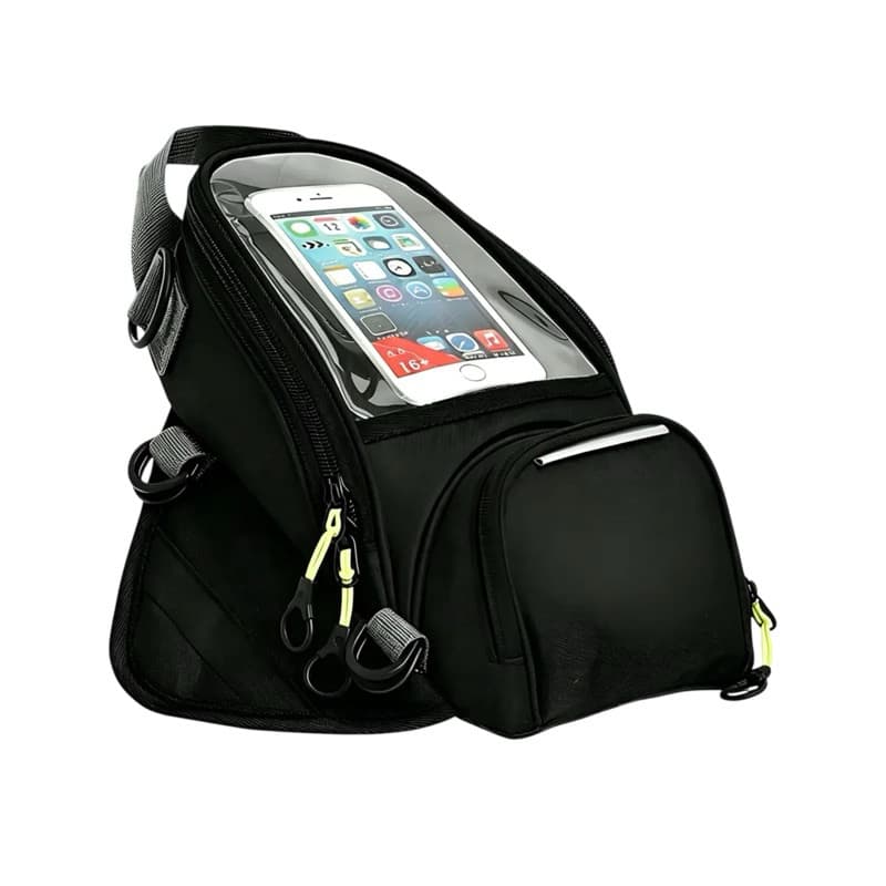 Bolsa De Tanque Para Moto Universal Com Porta Celular GPS Viagem Impermeável Preta 5L LOJAAGORA