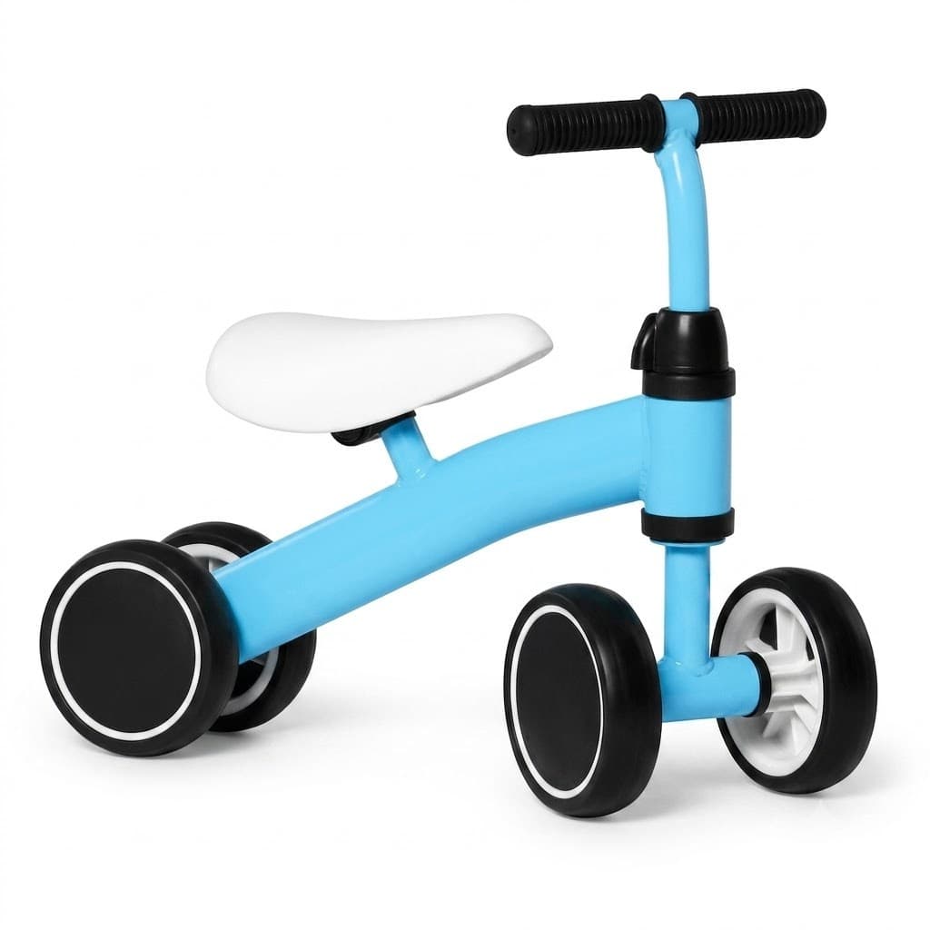 Bicicleta de Equilíbrio Infantil 4 Rodas Sem Pedal Triciclo Educativo com Rodas Largas Super Resistente
