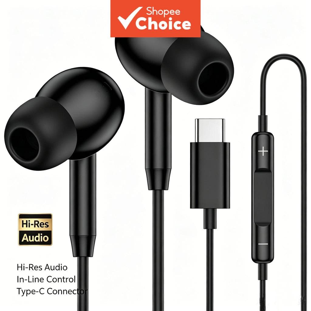 Fones De Ouvido USB-C Intra-Auriculares Com Fio De Alto Som Estéreo Linha De Construídos Microfone Compatível Telefone 6