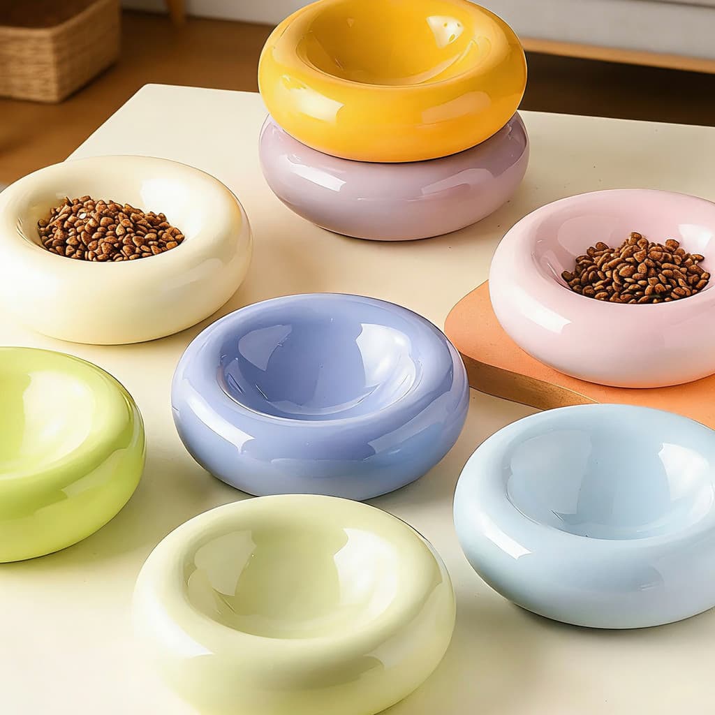 Tigela de comida para animais de estimação de cerâmica Tigela de comida Anti-derrubamento para gatos