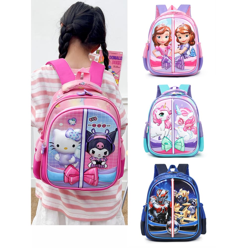 Mochila tridimensional de desenho animado 3D de casca dura de 2 a 6 anos Masculino Feminino b Bebê Pré-escolar Classe de