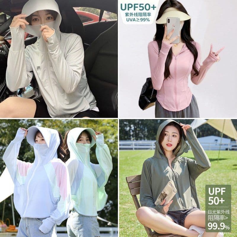 Roupas de proteção solar de seda gelada femininas 2025 novo estilo verão proteção ultravioleta manga comprida blusa ultr