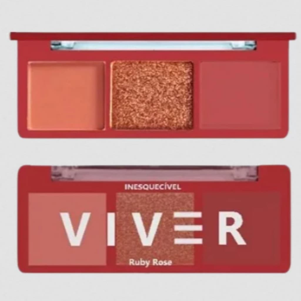 Trio Paleta de Sombras Viver - HBF528 - Ruby Rose