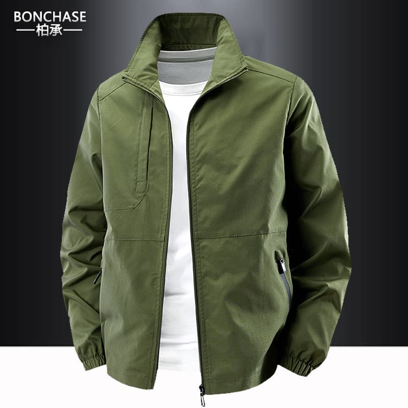 Primavera outono jaqueta Casual ao ar livre jaqueta novo estilo masculino fino esportes gola superior roupas masculinas