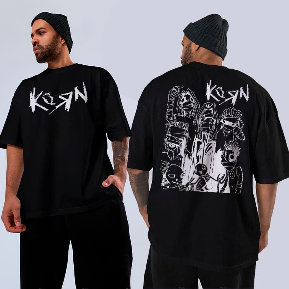Camiseta Básica e Oversized Korn Banda Nu Metal Arte Worst Is Ob Its Way Mode Unissex