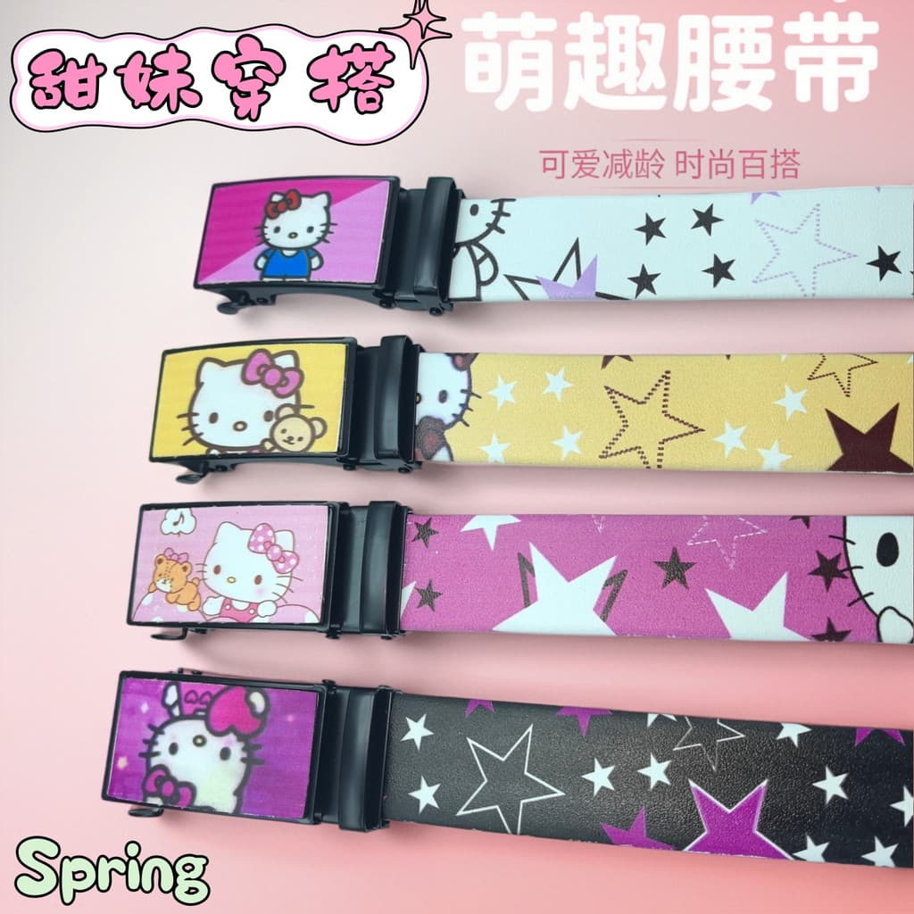 Novo cinto masculino de Anime de desenho animado moda Casual na moda calças masculinas com slot para cartão slot para ca