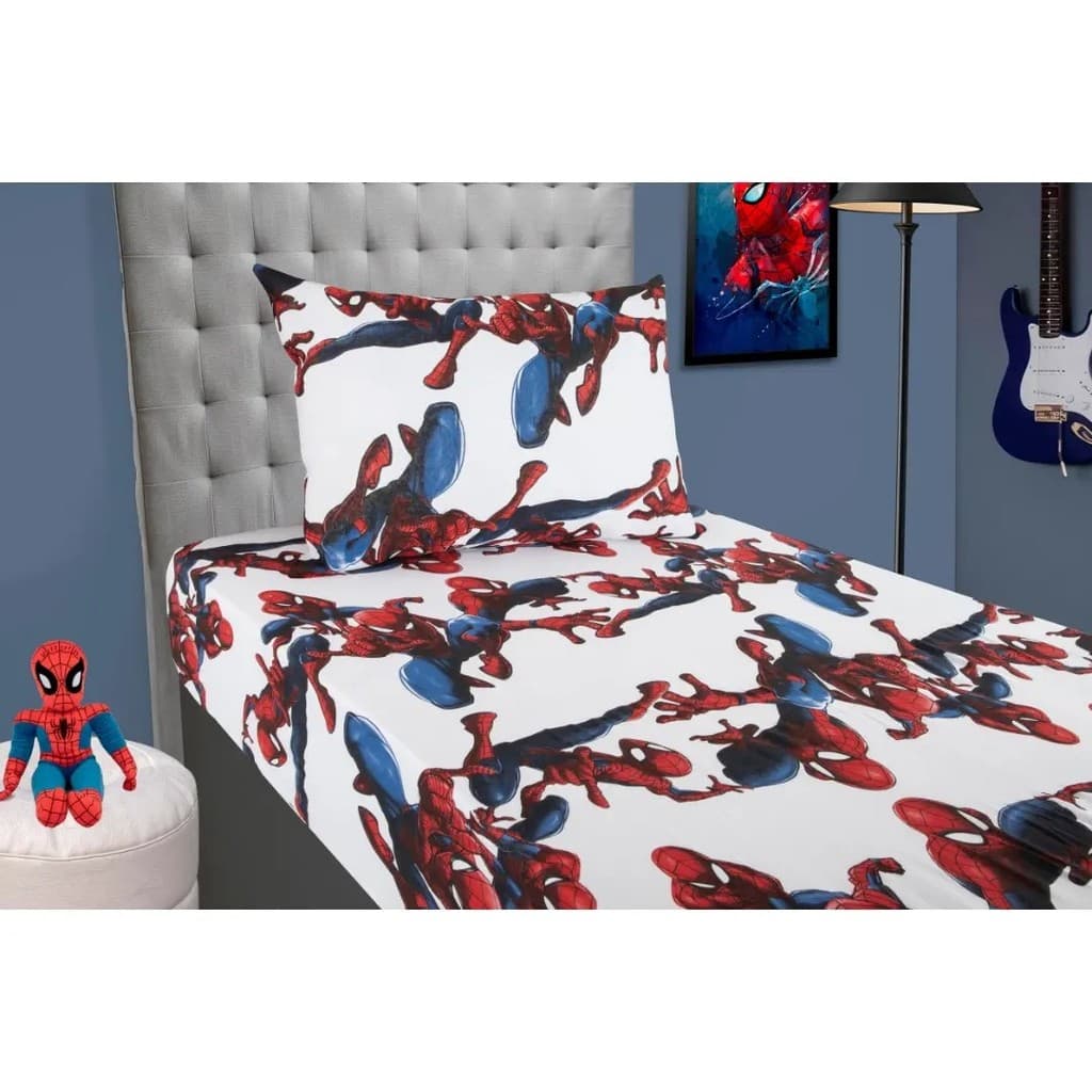 Original Jogo De Lençol Solteiro Infantil Com Elástico Disney Marvel Portallar Personagens Cama Menino Menina