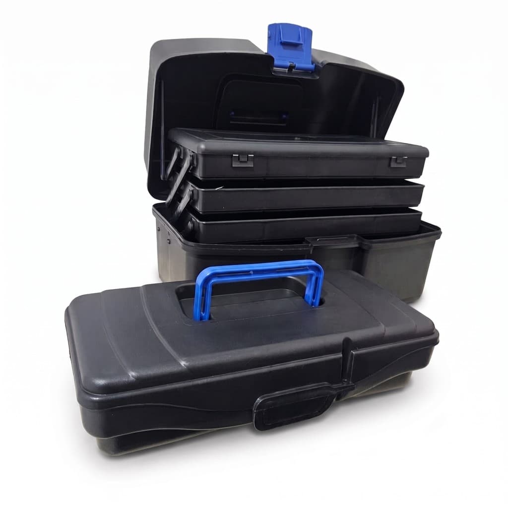 Kit 2 Maleta Pesca Caixa Grande Reforçada 3 Bandeja Multiuso