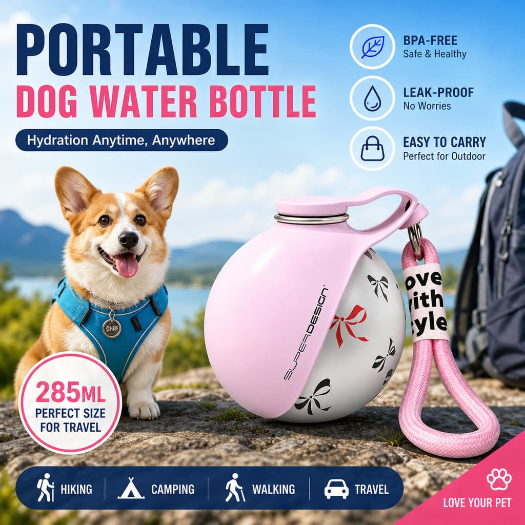Pet Outing Garrafa De Água Cão 304 Aço Inoxidável Dobrável Portátil Copo De Caminhada À Prova De Vazamento Beber 285ml