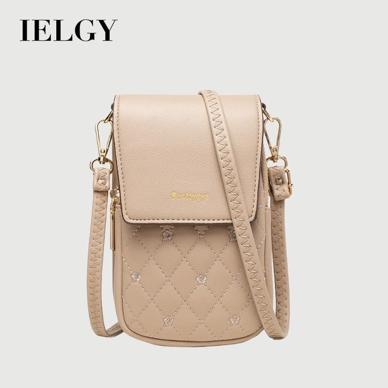 Bolsa para celular IELGY PU simples Casual Vertical de um ombro transversal pequena bolsa quadrada