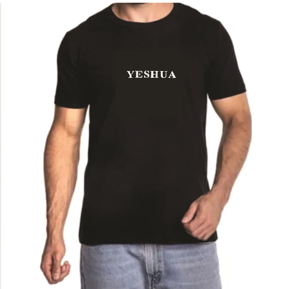 Camiseta  100%algodão estampa  escrita frente "YESHUA"