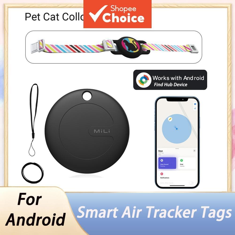 Rastreador Inteligente MiLi Tag para Gatos, Cachorros e Animais de Estimação, Localizador à Prova d'Água, Coleira com