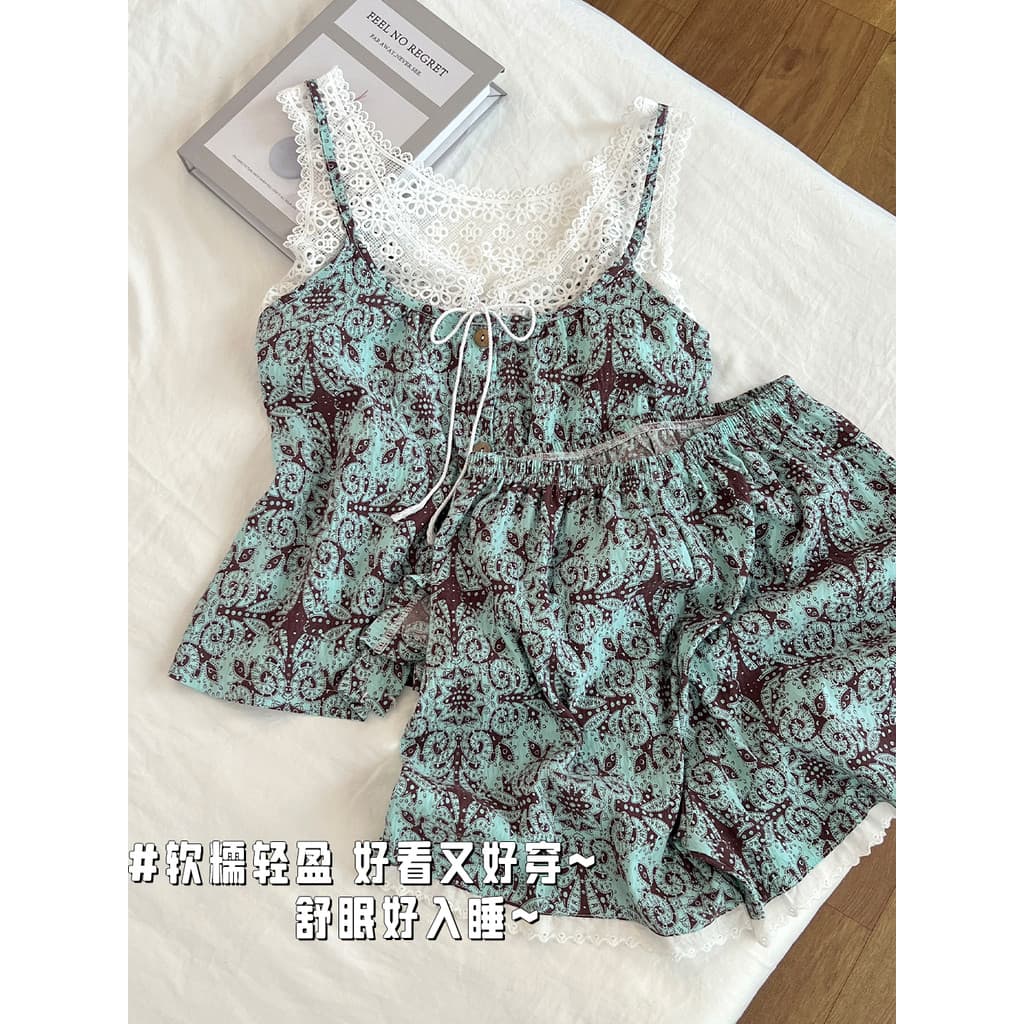 Pijamas femininos 2025 novo estilo verão nuvem algodão sem mangas colete doce High-End menina verão Homewear terno