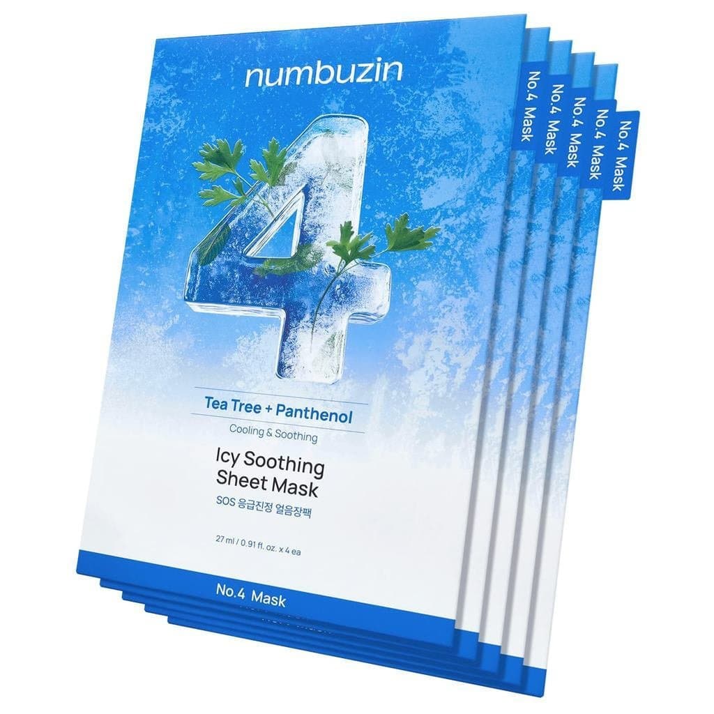 Máscara Facial Numbuzin No.4 | Máscara Facial Icyhing | Resfriamento Instantâneo, Hidratante com Extrato de Tea Tree, Ex