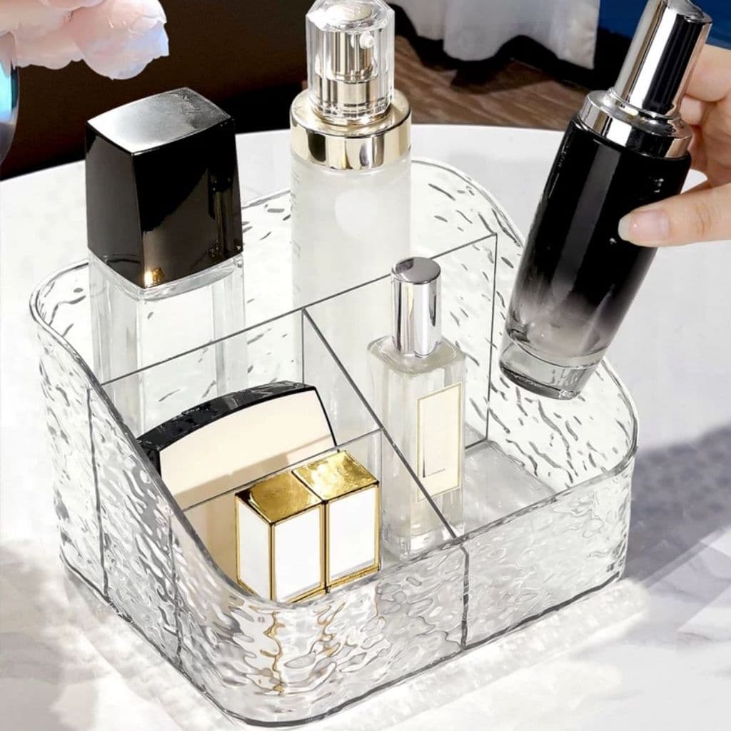 Peça Suporte De Exibição De Cosméticos Com Múltiplas Grades, Caixa De Armazenamento De Cosméticos De Acrílico Durável