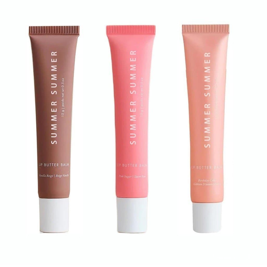 Pacote com 3 protetores labiais de cores de verão - Bálsamo vegano para cuidado dos lábios, hidrata instantaneamente, pr
