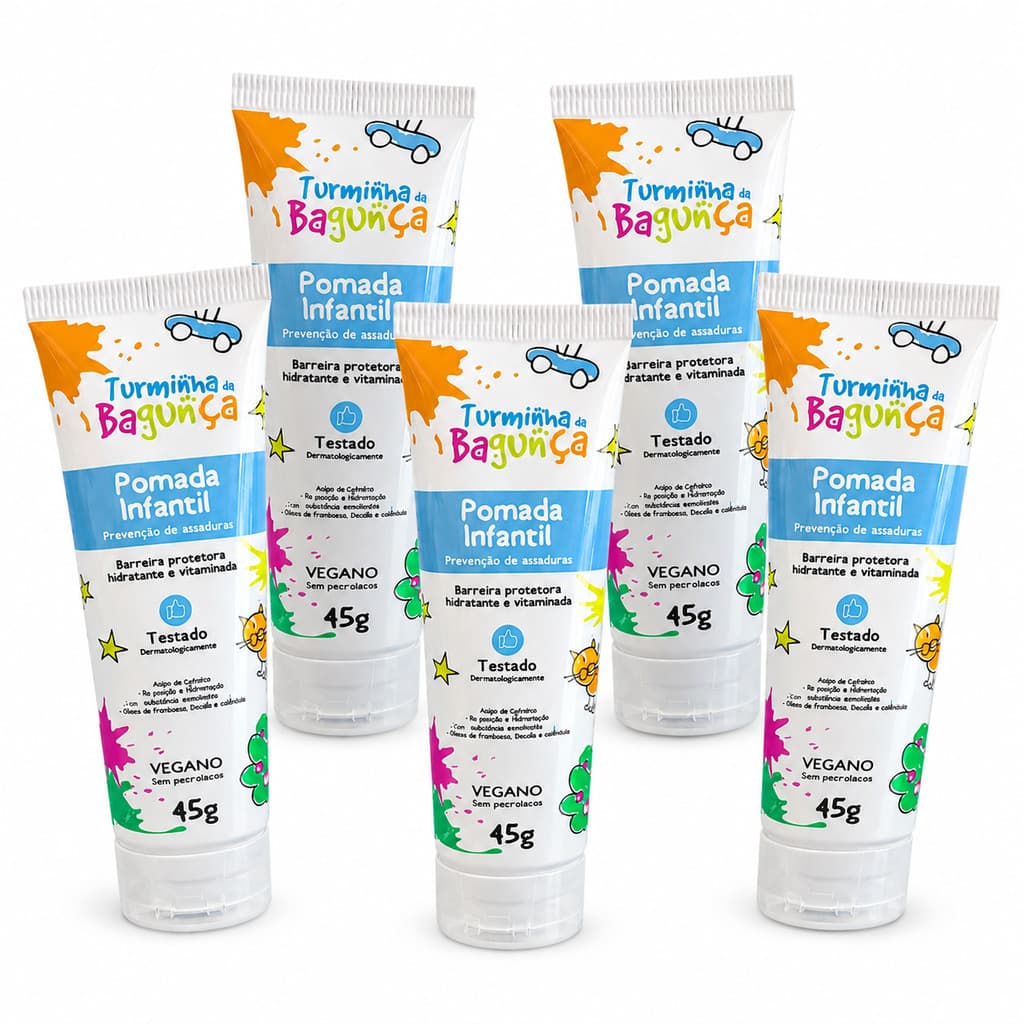 Kit 5 Pomadas Assadura Infantil 45g | Protege e Trata Bebê – Turminha da Bagunça
