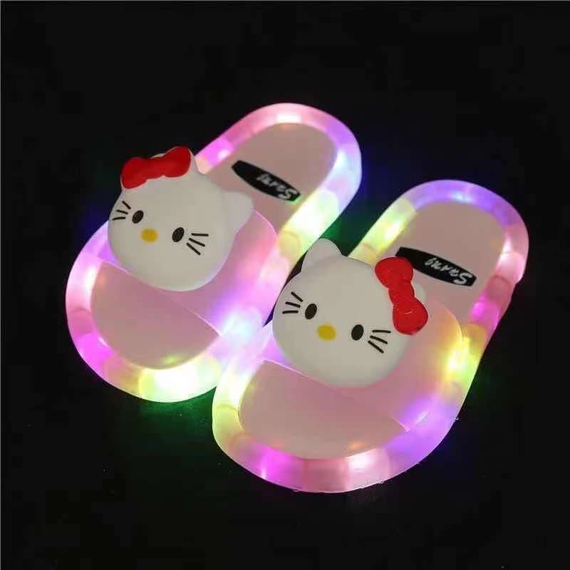 Chinelos infantis verão luminoso crianças bebê pequena princesa dos desenhos animados médio pequeno crianças ao ar livre