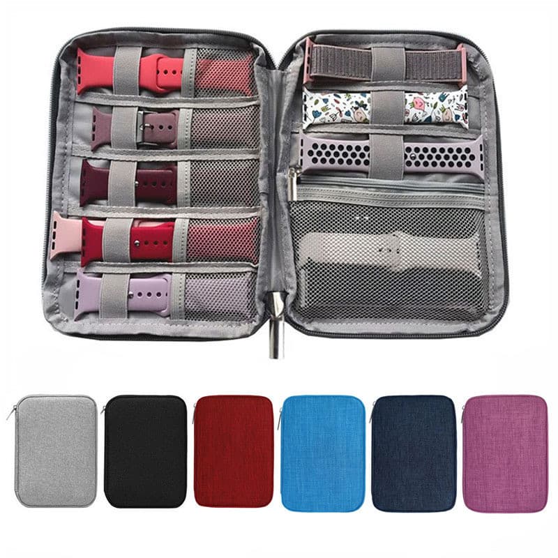 Bolsa de armazenamento para pulseiras de relógio para Apple Watch, caixa de viagem, smartwatch, organizador de relógios.