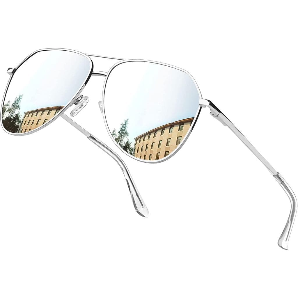 Óculos de Sol Polarizados Joopin de Metal Estilo Aviador, Óculos Clássicos Militares Masculinos, Óculos Femininos com Le