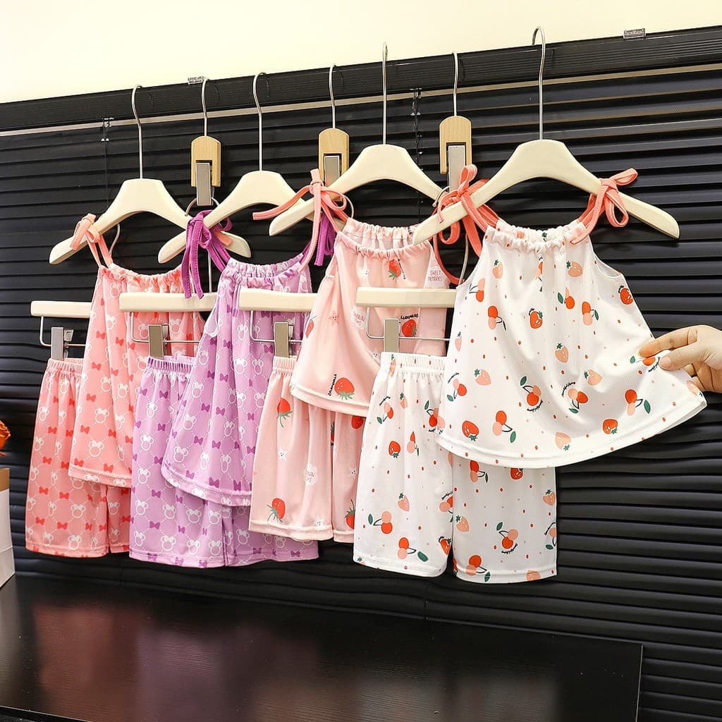 0-4 anos de idade meninas verão novo estilo impresso elegante confortável Suspender Shorts terno