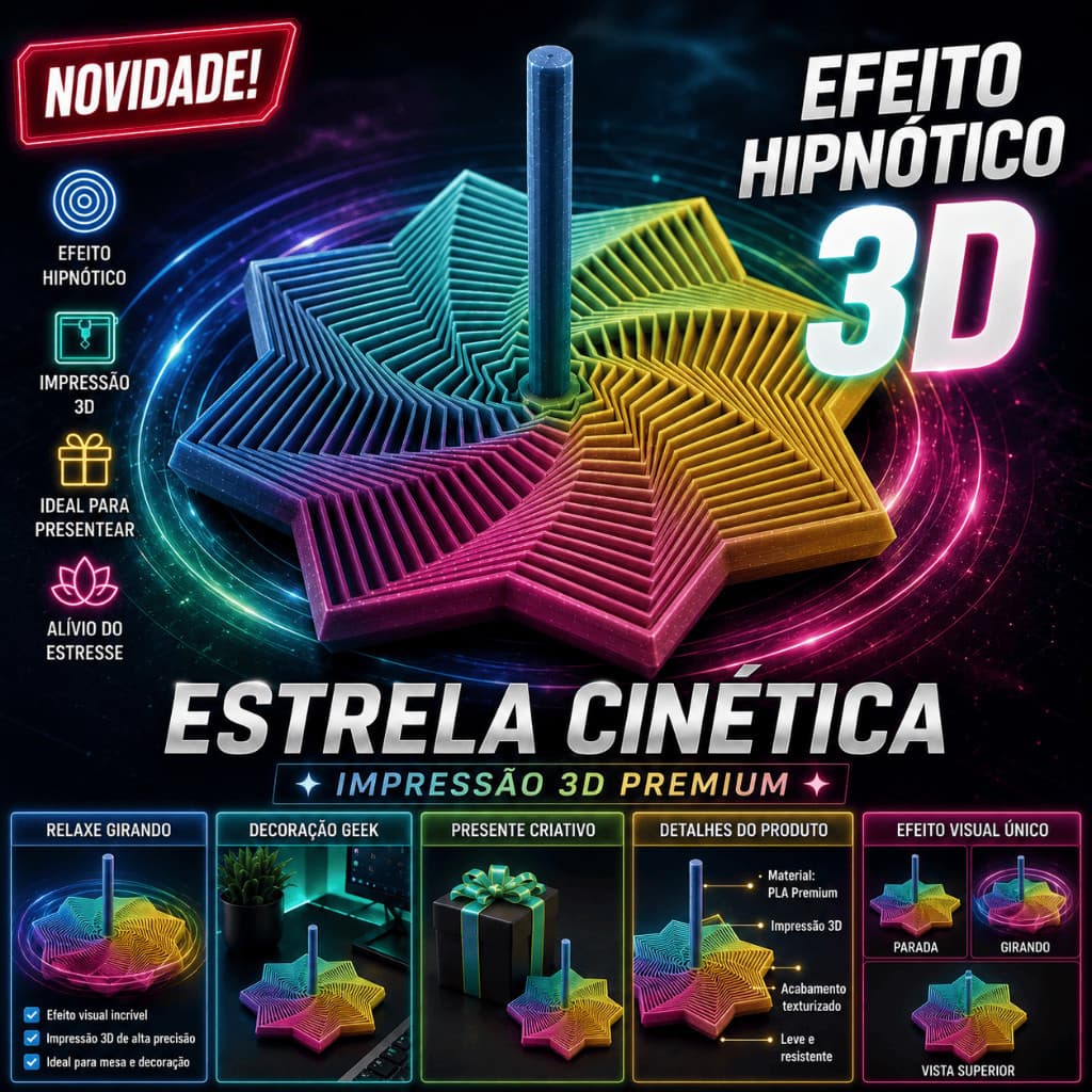 Estrela Cinética Rainbow 3D Fidget Toy Edição Especial Antiestresse TDAH Autismo Sensorial