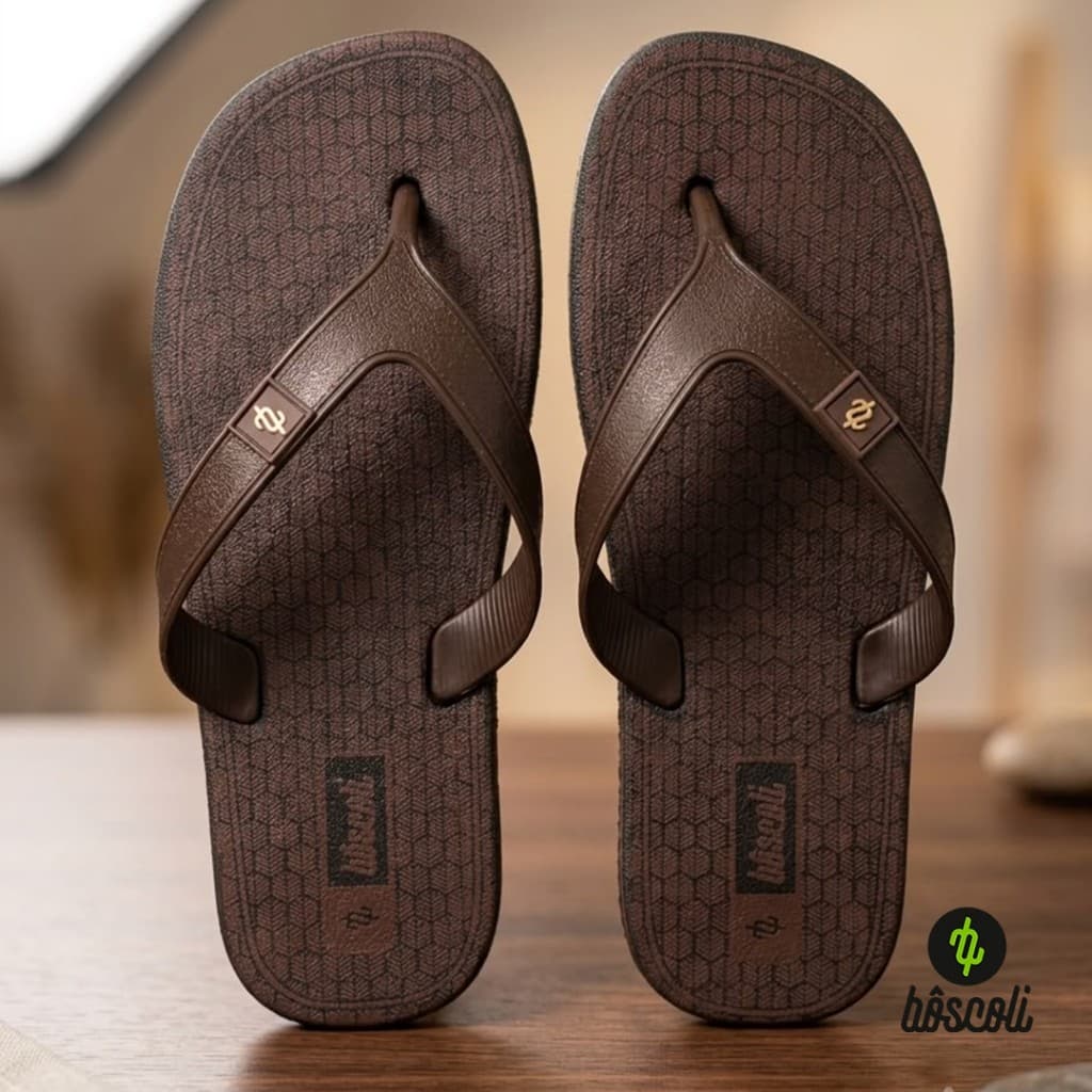 Chinelo Sandália de dedo Adulto Masculino Original Café Barcelona