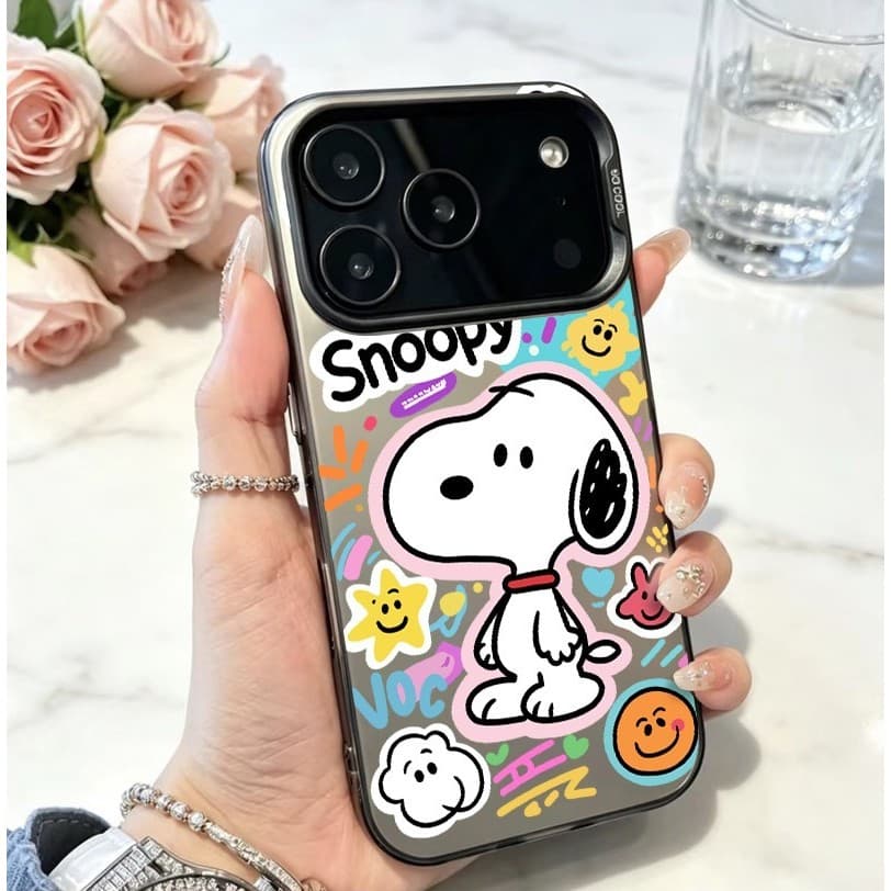 Snoopy Capa Anti-quedas para iPhone 17 16 15 14 13 12 11 Pro Max Plus Samsung S23 24 25 A15 A05